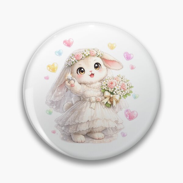Item preview, Adorable Rabit Bride with Ring and Flowers designed and sold by QuiteOrbit.