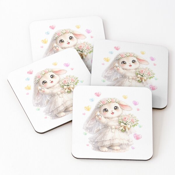 Item preview, Adorable Rabit Bride with Ring and Flowers designed and sold by QuiteOrbit.