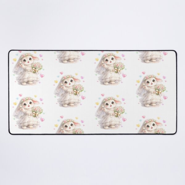 Item preview, Adorable Rabit Bride with Ring and Flowers designed and sold by QuiteOrbit.