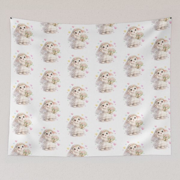 Item preview, Adorable Rabit Bride with Ring and Flowers designed and sold by QuiteOrbit.