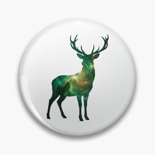 Item preview, Majestic Stag Galaxy Silhouette - Cosmic Forest Nature Art designed and sold by pattman.