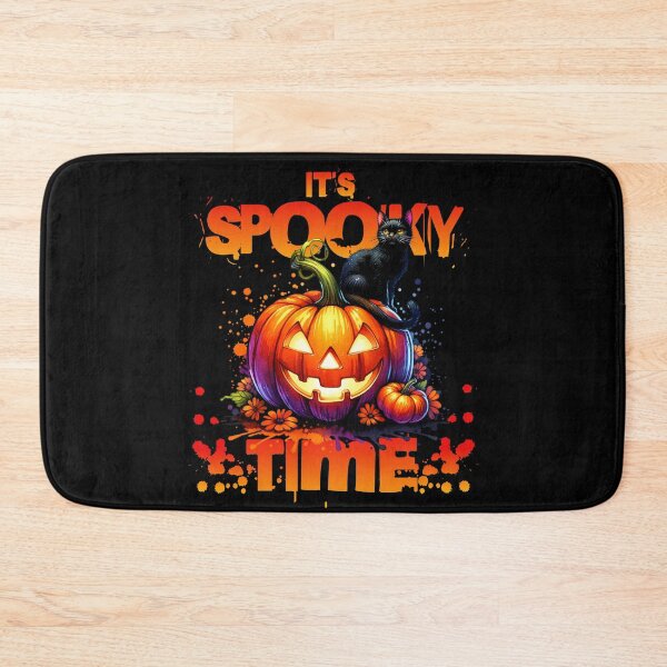 Item preview, Halloween Pumpkin Spooky Time Black Cat designed and sold by The Retromotel.
