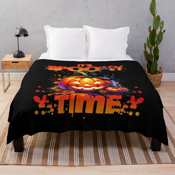 Item preview, Halloween Pumpkin Spooky Time Black Cat designed and sold by The Retromotel.