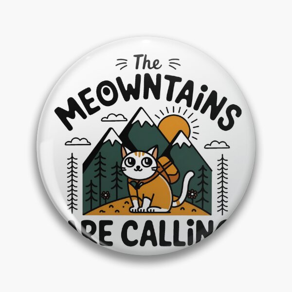 Item preview, Meowntains Funny Cat Hiking Vintage Outdoor Design designed and sold by ronakris009.