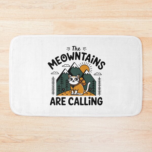 Item preview, Meowntains Funny Cat Hiking Vintage Outdoor Design designed and sold by ronakris009.