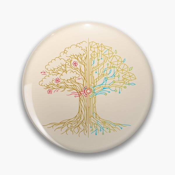 Item preview, Minimalist Line Art Cybernetic Tree designed and sold by KungPowUnicorn.
