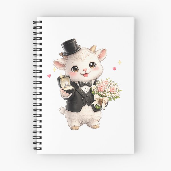 Item preview, Adorable Goat Groom with Ring and Flowers designed and sold by QuiteOrbit.