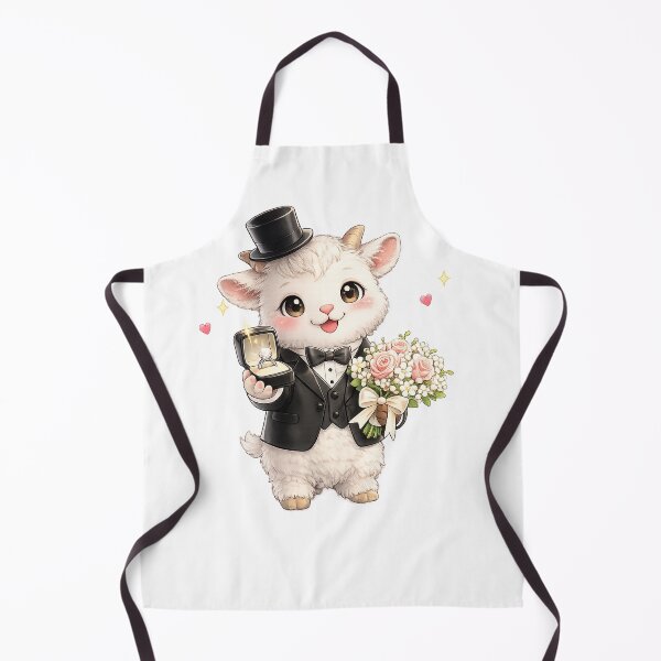 Item preview, Adorable Goat Groom with Ring and Flowers designed and sold by QuiteOrbit.