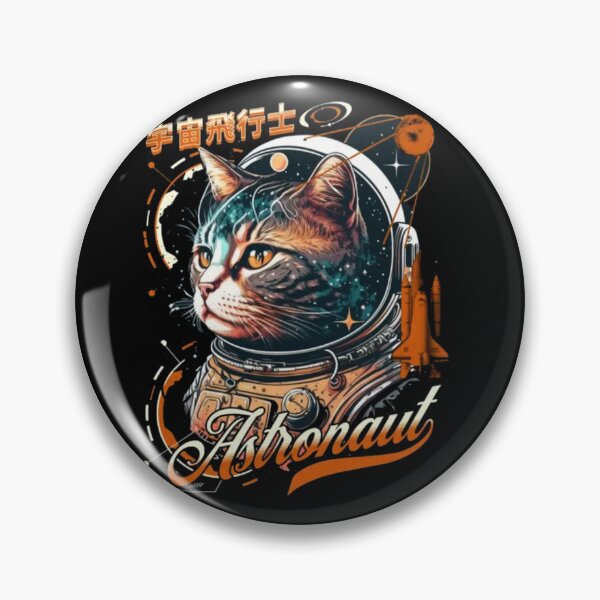 Item preview, Retro Space Cat Astronaut - Japanese Kanji Sci-Fi Kitten designed and sold by GenZFashion000.