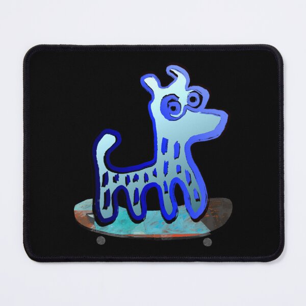 Item preview, Animal Skate Cute Blue Monster Riding Skateboard Illustration designed and sold by CuriousKingShop.