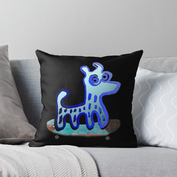 Item preview,  Animal Skate Cute Blue Monster Riding Skateboard Illustration designed and sold by CuriousKingShop.