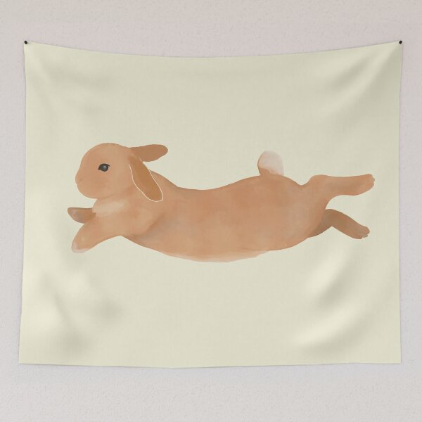 Item preview, Jumping binky Mini Lop bunny watercolor designed and sold by tayaan.