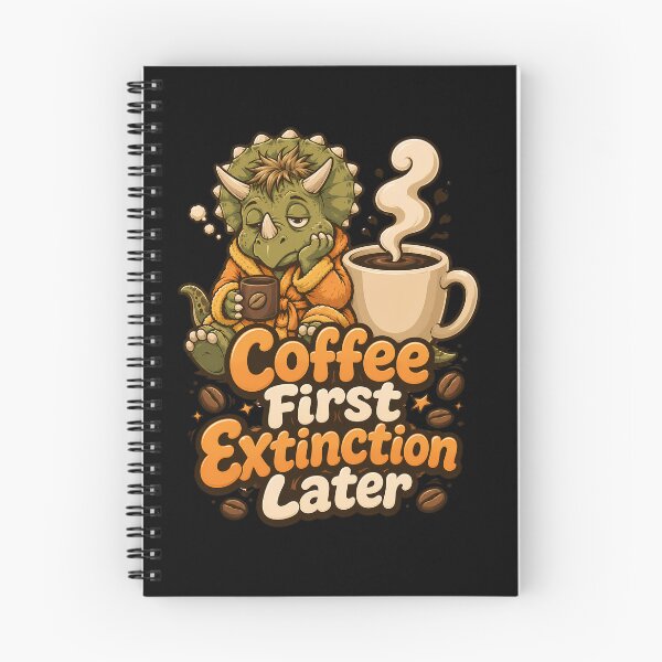 Item preview, Coffee First Extinction Later Sleepy Triceratops Morning Humor designed and sold by Tong4130.