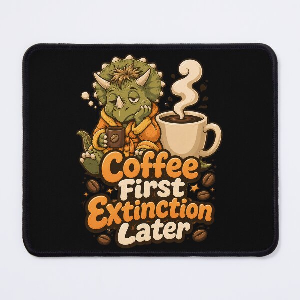 Item preview, Coffee First Extinction Later Sleepy Triceratops Morning Humor designed and sold by Tong4130.