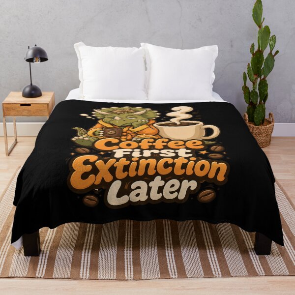 Item preview, Coffee First Extinction Later Sleepy Triceratops Morning Humor designed and sold by Tong4130.