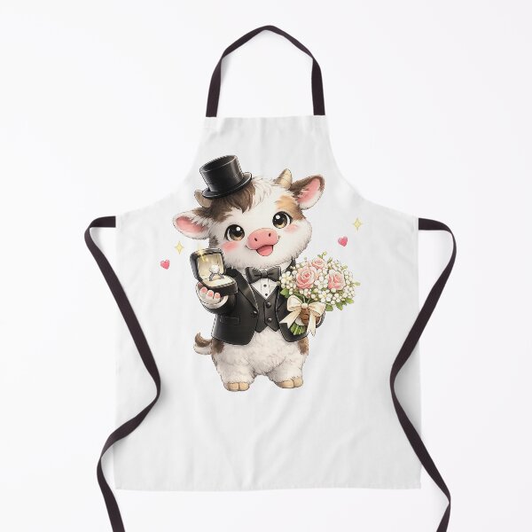 Item preview, Cute cow Wedding with Bouquet and Ring Gift designed and sold by QuiteOrbit.