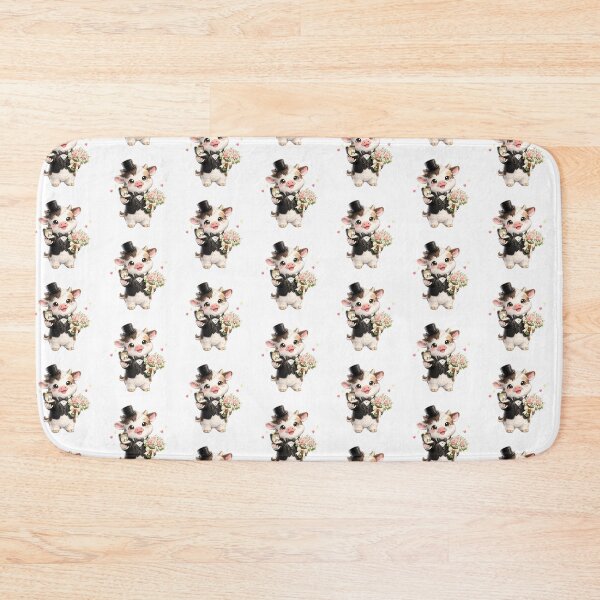Item preview, Cute cow Wedding with Bouquet and Ring Gift designed and sold by QuiteOrbit.