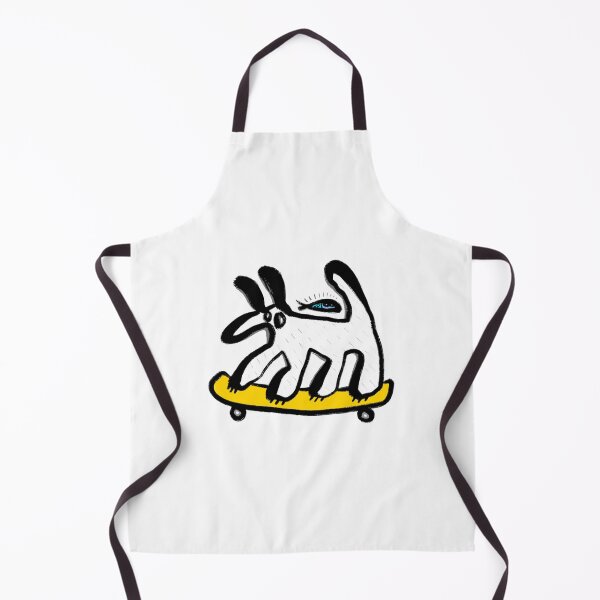 Item preview, Cute Black And White Dog On Yellow Skateboard Design designed and sold by CuriousKingShop.