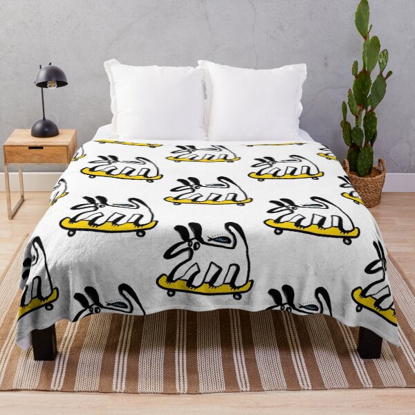 Item preview, Cute Black And White Dog On Yellow Skateboard Design designed and sold by CuriousKingShop.