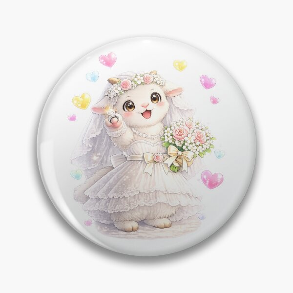 Item preview, Adorable Goat Bride with Ring and Flowers designed and sold by QuiteOrbit.