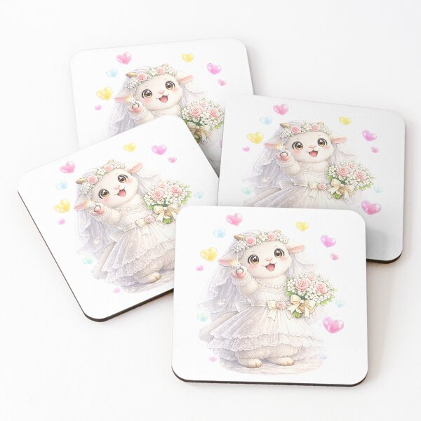Item preview, Adorable Goat Bride with Ring and Flowers designed and sold by QuiteOrbit.