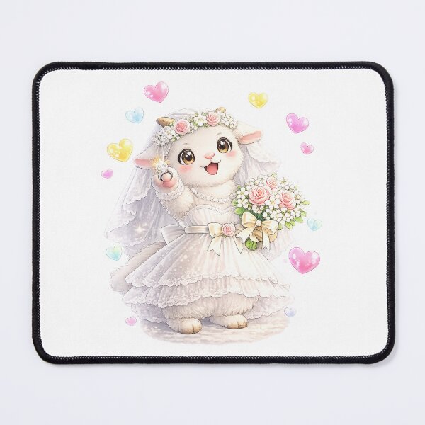 Item preview, Adorable Goat Bride with Ring and Flowers designed and sold by QuiteOrbit.