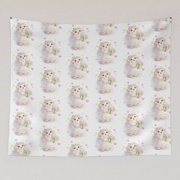 Item preview, Adorable Goat Bride with Ring and Flowers designed and sold by QuiteOrbit.