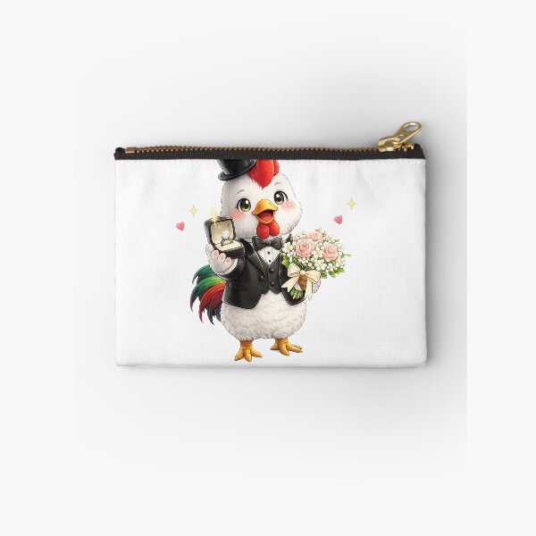 Item preview, Cute Rooster Proposing with Diamond Ring and Roses designed and sold by QuiteOrbit.