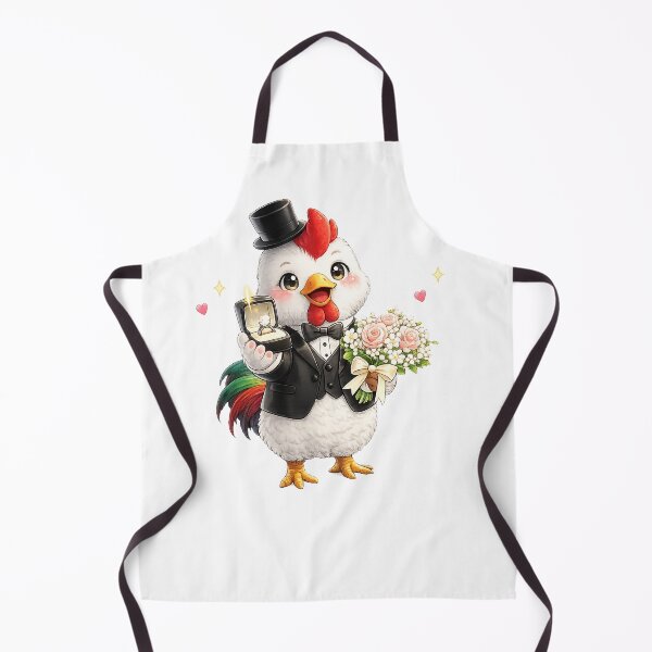 Item preview, Cute Rooster Proposing with Diamond Ring and Roses designed and sold by QuiteOrbit.