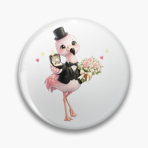 Item preview, Cute Flamingo Proposal Romantic Animal Wedding Gift designed and sold by QuiteOrbit.