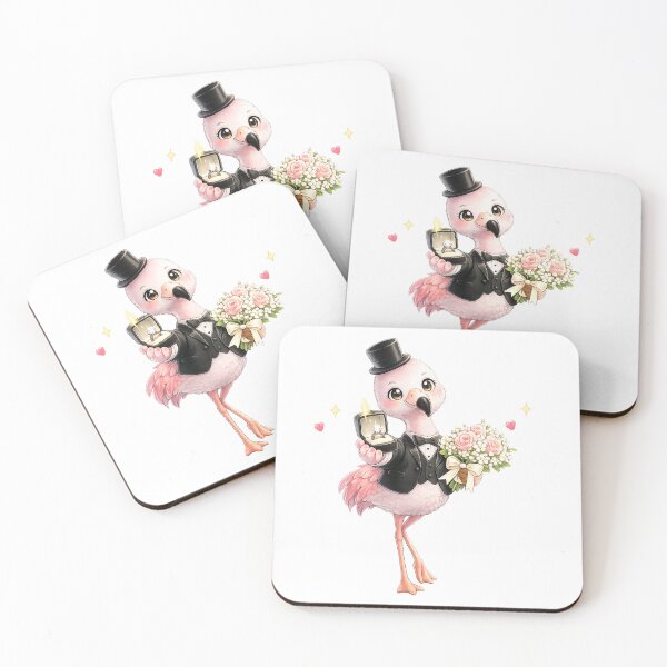 Item preview, Cute Flamingo Proposal Romantic Animal Wedding Gift designed and sold by QuiteOrbit.