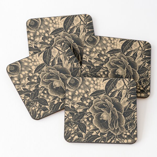 Item preview, Camellia Flower in Sunlight | Botanical Linocut designed and sold by Linoluca.