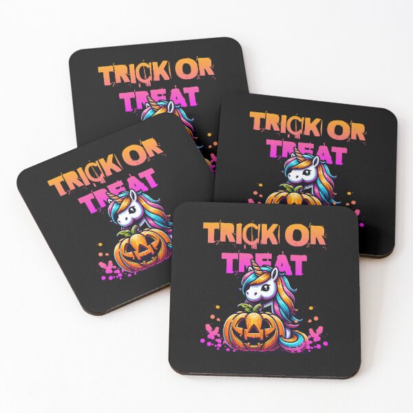 Item preview, Halloween Trick or Treat Unicorn With Pumpkin designed and sold by The Retromotel.