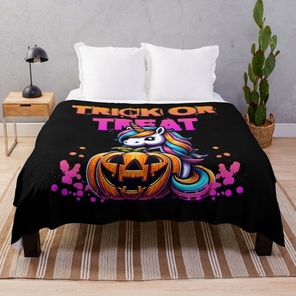 Item preview, Halloween Trick or Treat Unicorn With Pumpkin designed and sold by The Retromotel.