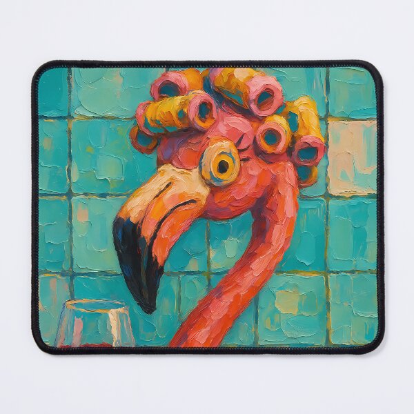 Item preview, Abstract Painting of Whimsical Flamingo Relaxation | Cute Pink Flamingo Illustration | Colorful Modern Tropical Wall Art Print designed and sold by PaintedPixels01.