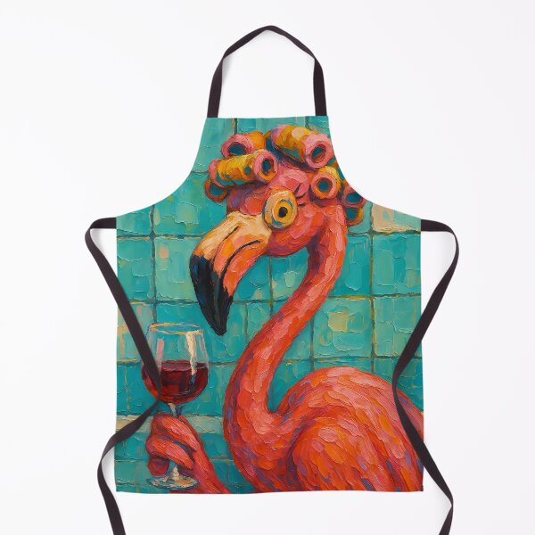 Item preview, Abstract Painting of Whimsical Flamingo Relaxation | Cute Pink Flamingo Illustration | Colorful Modern Tropical Wall Art Print designed and sold by PaintedPixels01.