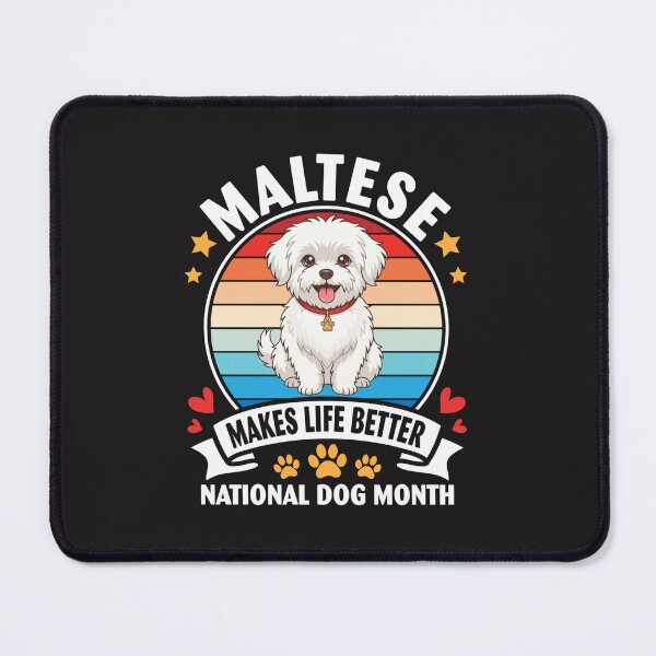 Item preview, Cute Maltese Dog Makes Life Better Retro National Dog Month Vintage Design designed and sold by kiralynstration.