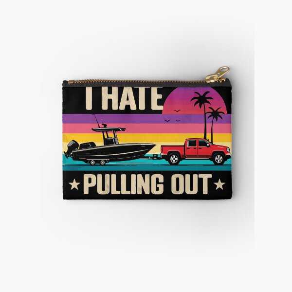 Item preview, I Hate Pulling Out - Vintage Boating Trailer Boat Captain Dad Husband Art designed and sold by BendyBeasts.