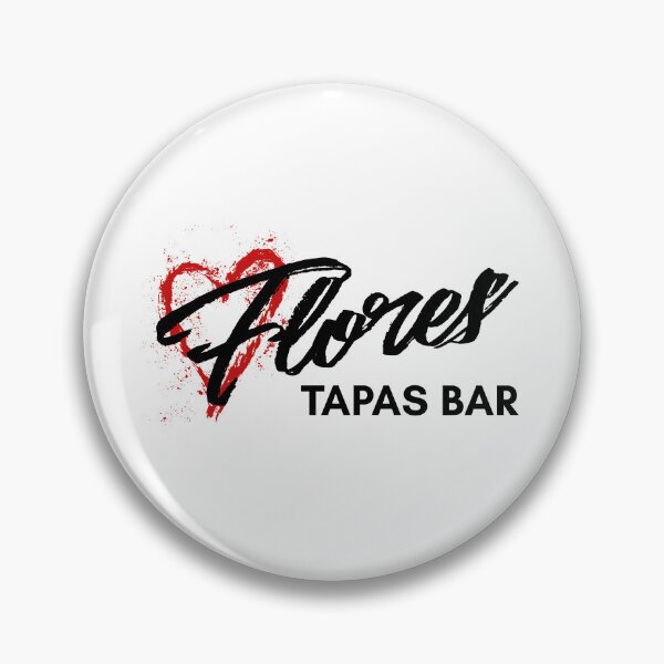 Item preview, Logotipo de corazón rojo grunge del bar de tapas Flores designed and sold by Leonwaterfall.