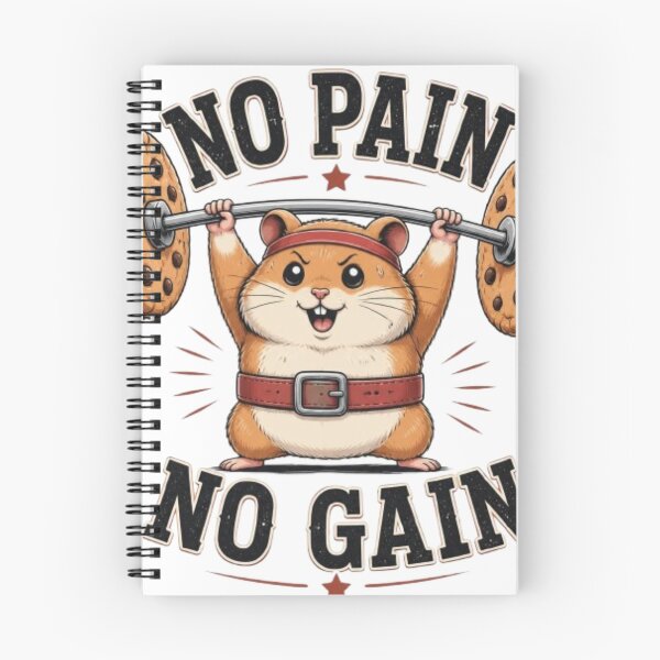Item preview, No Pain No Gain Funny Gym Hamster Cookie Weightlifting Pun designed and sold by Ankushpc.