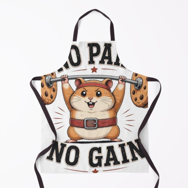 Item preview, No Pain No Gain Funny Gym Hamster Cookie Weightlifting Pun designed and sold by Ankushpc.