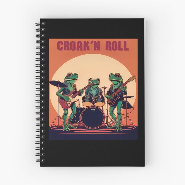 Item preview, Frogs Playing Guitars and Drums on a Stage under Croak'n Roll designed and sold by Eva4EvaDesigns.