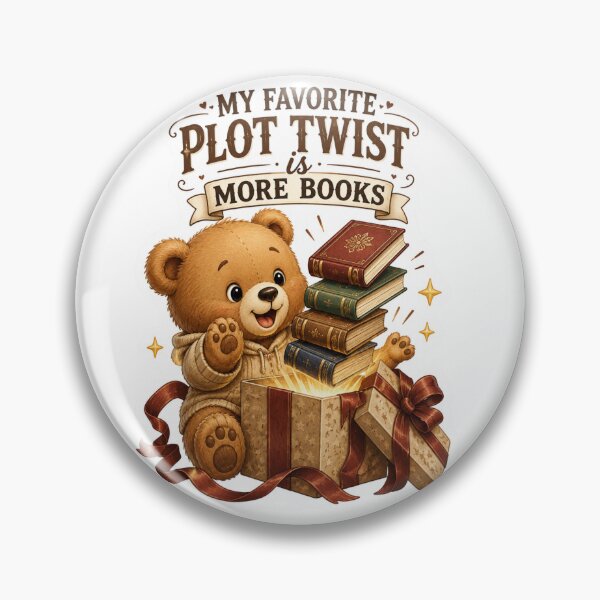 Item preview, My Favorite Plot Twist Is More Books Teddy Bear Sticker designed and sold by DreamTags Studio.