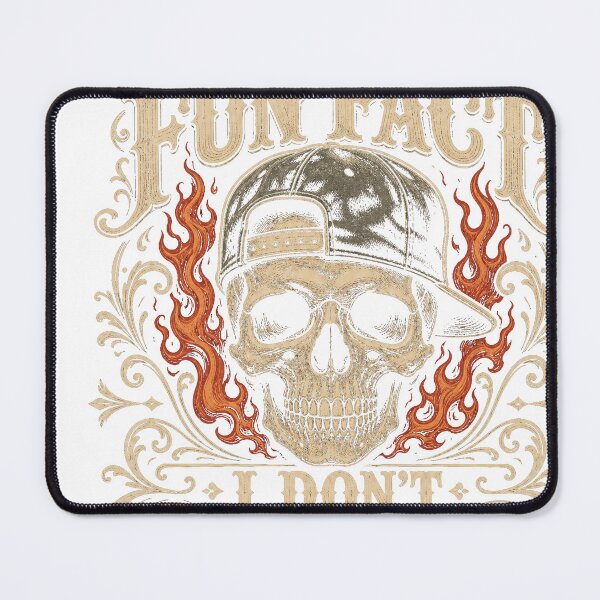 Item preview, Fun Fact I Don't Care Skull Baseball Cap Flames designed and sold by JMDesignHub.