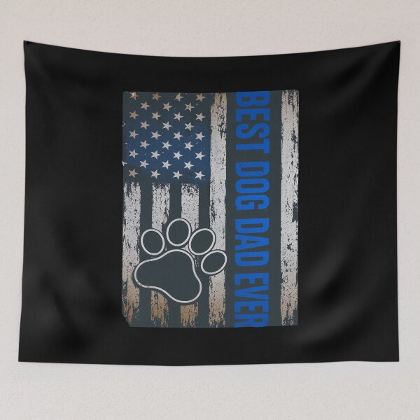 Item preview, Distressed Patriotic Best Dog Dad Ever Flag designed and sold by SoyLamderma.