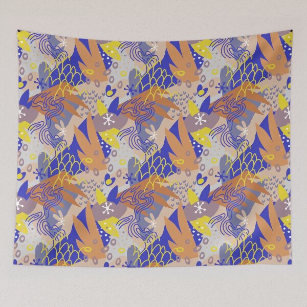 Item preview, Abstract Floral Pattern Colorful Retro Botanical Art designed and sold by Zaya_art.