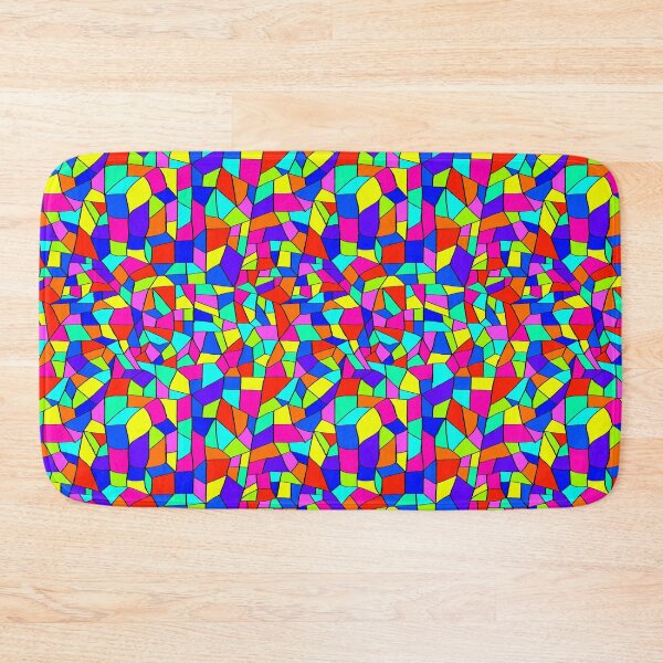 Item preview, Neon Stained Glass Mosaic: Bold Retro Pop Art Geometric Pattern designed and sold by ThiagoSDantas.
