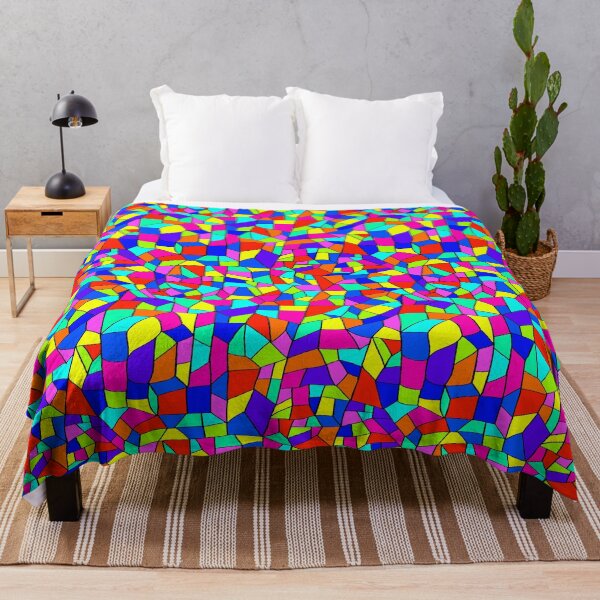Item preview, Neon Stained Glass Mosaic: Bold Retro Pop Art Geometric Pattern designed and sold by ThiagoSDantas.