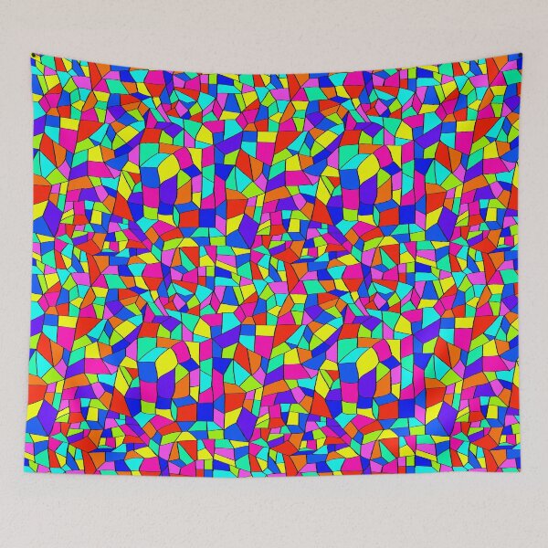 Item preview, Neon Stained Glass Mosaic: Bold Retro Pop Art Geometric Pattern designed and sold by ThiagoSDantas.