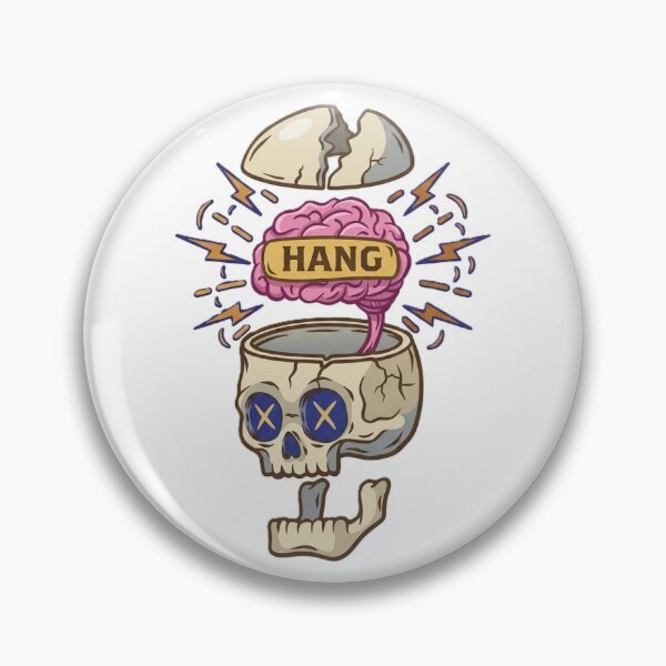 Item preview, Edgy HANG Split Skull Brain Cartoon Sticker designed and sold by ShadowSketch-HP.